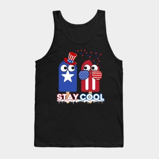 Stay Cool Popsicle Funny 4th Of July Independence Day Tank Top